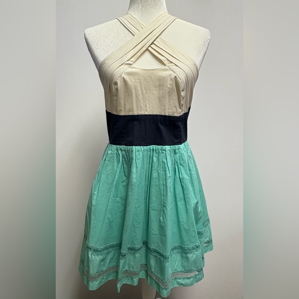 NWT Aryeh Colorblock Shirred Dress, Medium